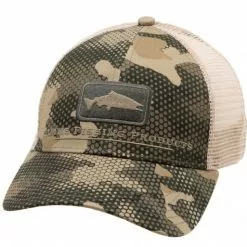 Simms Salmon Icon Trucker Hex Flo Camo Timber