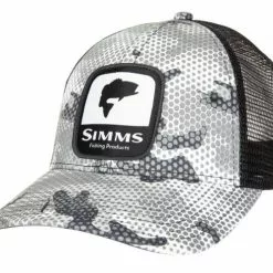 Simms Bass Patch Trucker Hex Flo Camo Steel